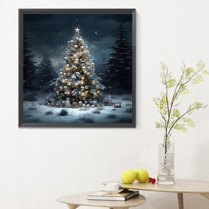 Christmas Tree In Winter Snow - Full Round Drill Diamond Painting 30*30CM