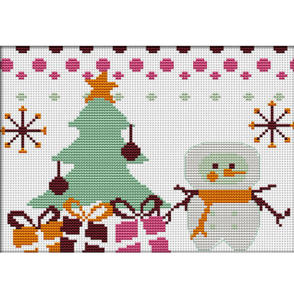 Christmas Snowman(4) - 14CT Stamped Cross Stitch 27*19CM