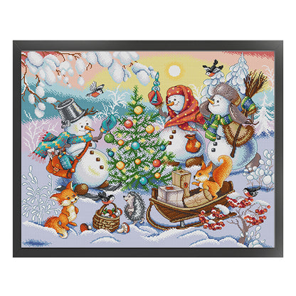 Christmas Gift Three - 14CT Stamped Cross Stitch 59*49CM