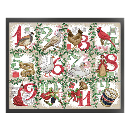 12Th Day Of Christmas - 14CT Stamped Cross Stitch 44*35CM(Joy Sunday)