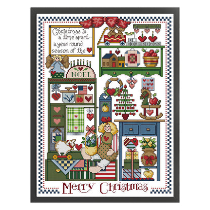 Christmas Present - 14CT Stamped Cross Stitch 33*42CM(Joy Sunday)