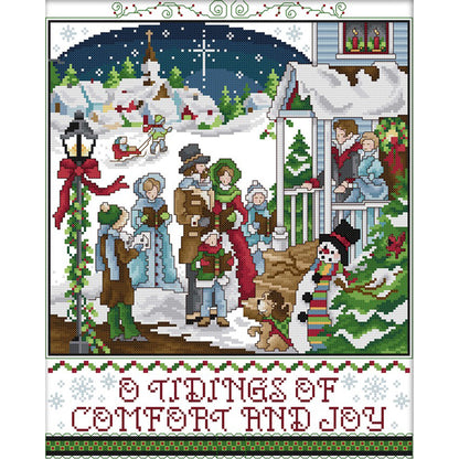 Christmas Carols - 14CT Stamped Cross Stitch 36*43CM(Joy Sunday)