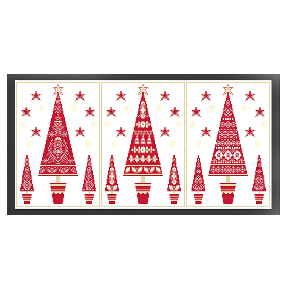 Christmas Tree - 14CT Stamped Cross Stitch 69*33CM