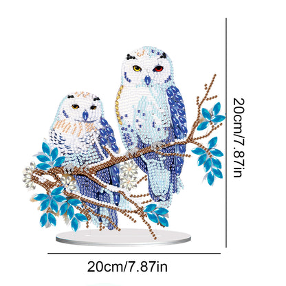 Acrylic Diamond Painting Desktop Decorations for Office Decor(Owl on the Branch)