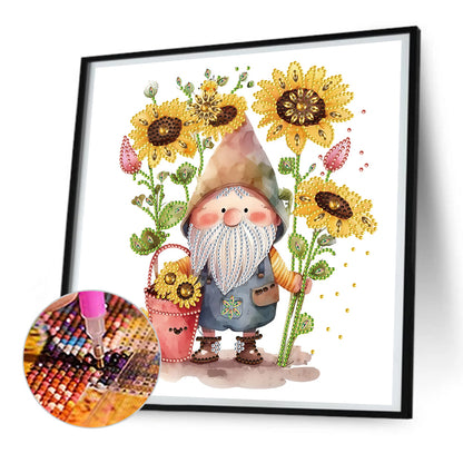 Gnome¡¤Sunflower - Special Shaped Drill Diamond Painting 30*30CM