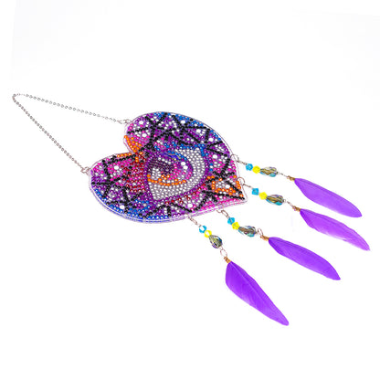 Feather Wind Chime Diamond Painting Hanging Pendant for Home Wall Decor (Eye)