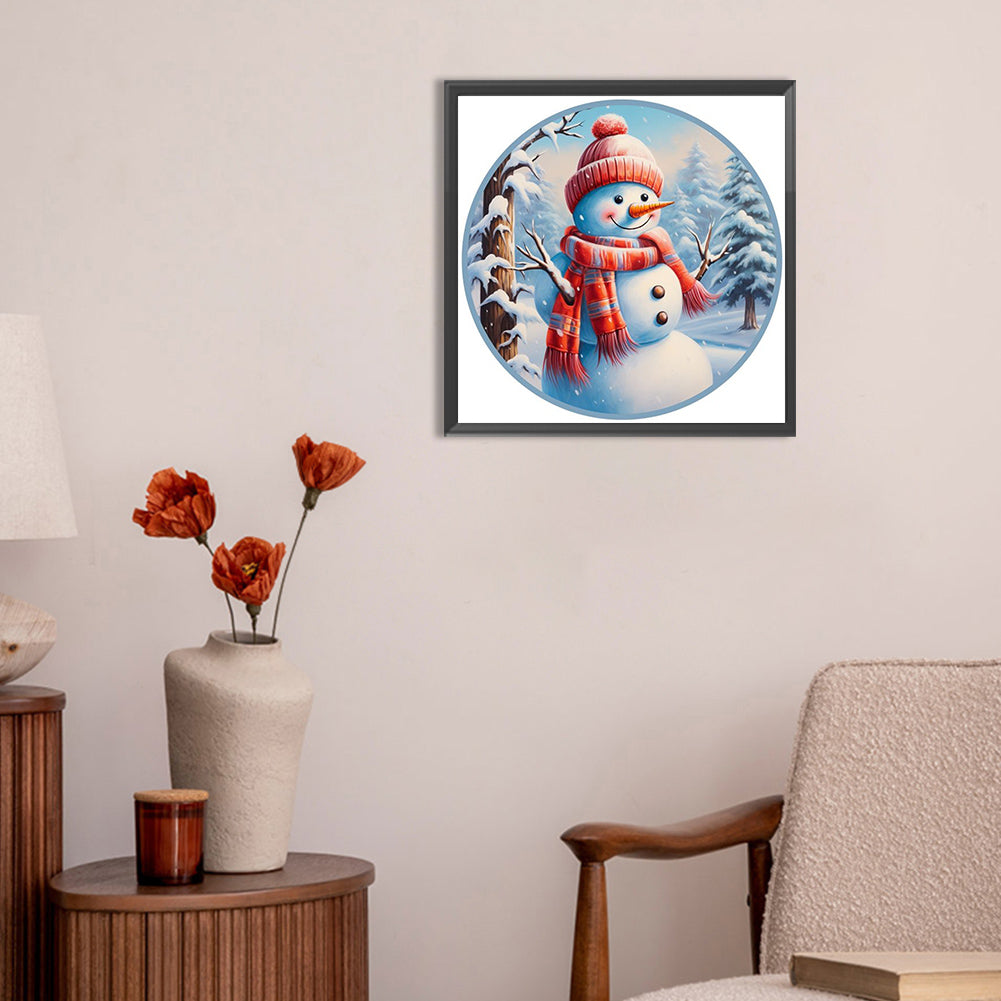 Snowman - Full Round Drill Diamond Painting 30*30CM