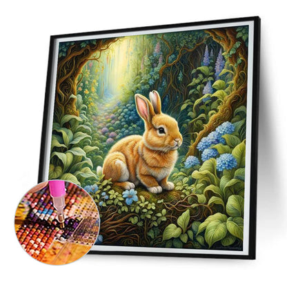 Little Rabbit In The Forest - Full Round Drill Diamond Painting 30*30CM