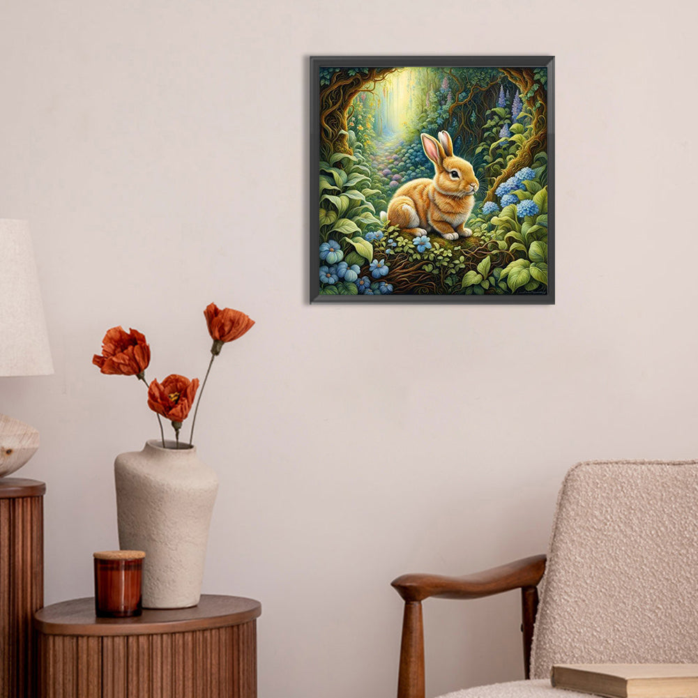 Little Rabbit In The Forest - Full Round Drill Diamond Painting 30*30CM