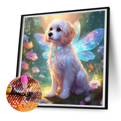 Fairy Puppy In The Forest - Full Round Drill Diamond Painting 30*30CM