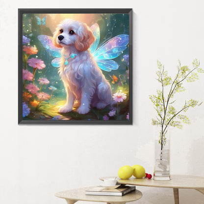 Fairy Puppy In The Forest - Full Round Drill Diamond Painting 30*30CM