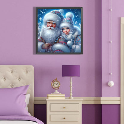 Santa Claus And Snow Girl - Full Round Drill Diamond Painting 40*40CM