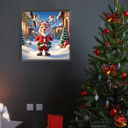 Christmas Reindeer - Full Round Drill Diamond Painting 40*40CM