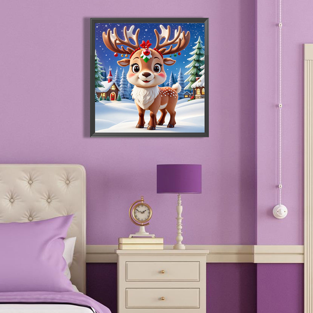 Christmas Deer - Full Round Drill Diamond Painting 40*40CM