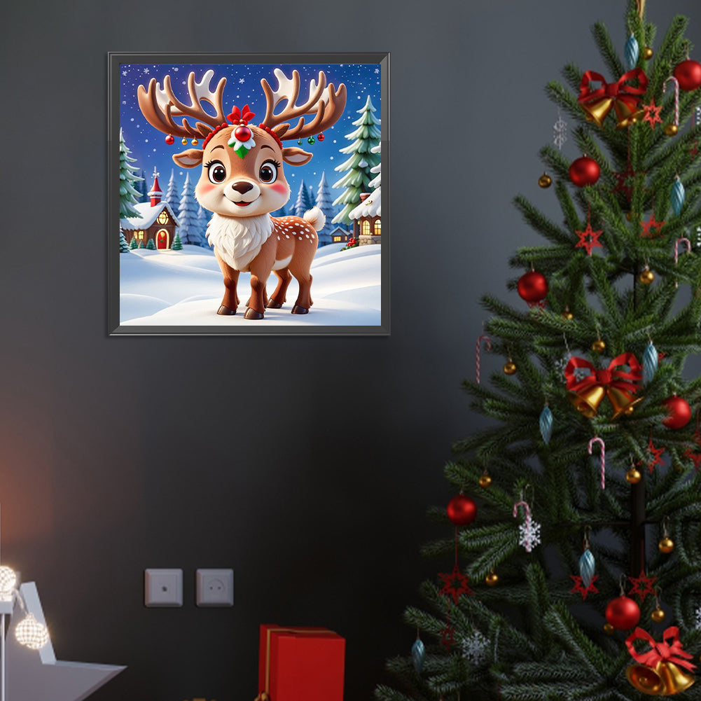 Christmas Deer - Full Round Drill Diamond Painting 40*40CM