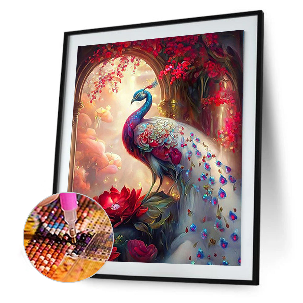 Gorgeous Peacock - Full Round Drill Diamond Painting 30*40CM