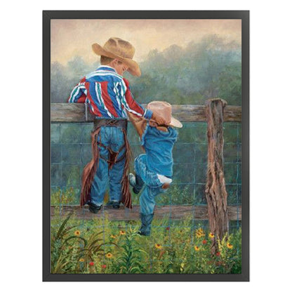 Prairie Cowboy Kid - 11CT Stamped Cross Stitch 40*55CM(Joy Sunday)