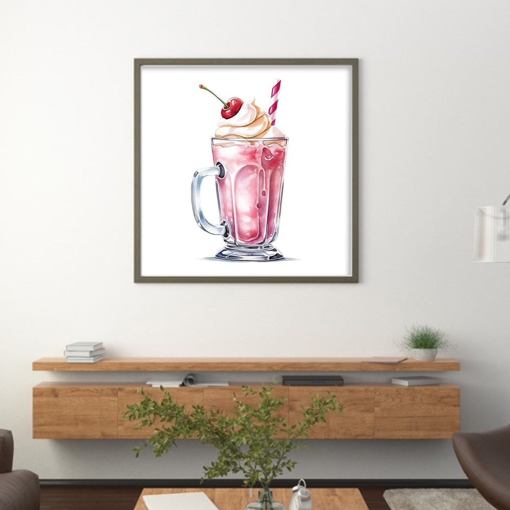 Cream Drink - 18CT Stamped Cross Stitch 30*30CM(Joy Sunday)