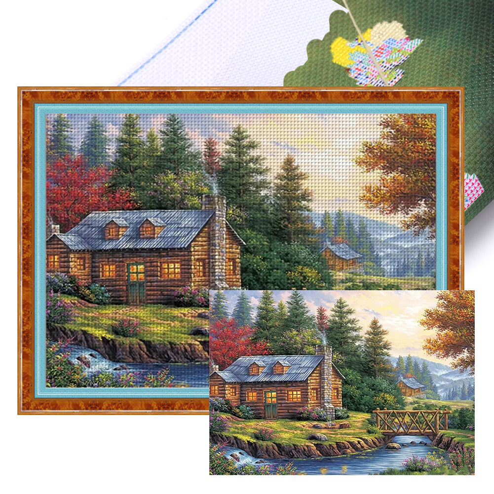 Pastoral Village - 18CT Stamped Cross Stitch 60*45CM(Joy Sunday)