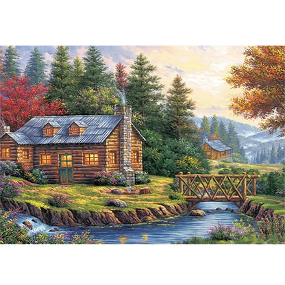 Pastoral Village - 18CT Stamped Cross Stitch 60*45CM(Joy Sunday)