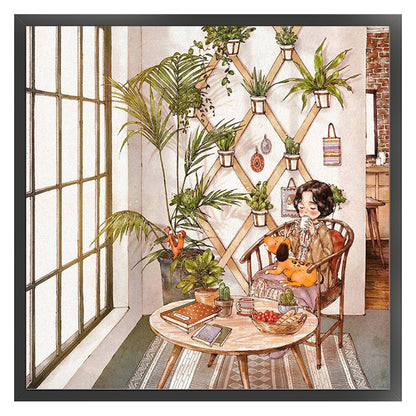 Girl'S Daily Life - 11CT Stamped Cross Stitch 50*50CM