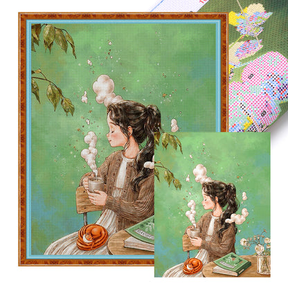 Cartoon Girl - 11CT Stamped Cross Stitch 50*60CM