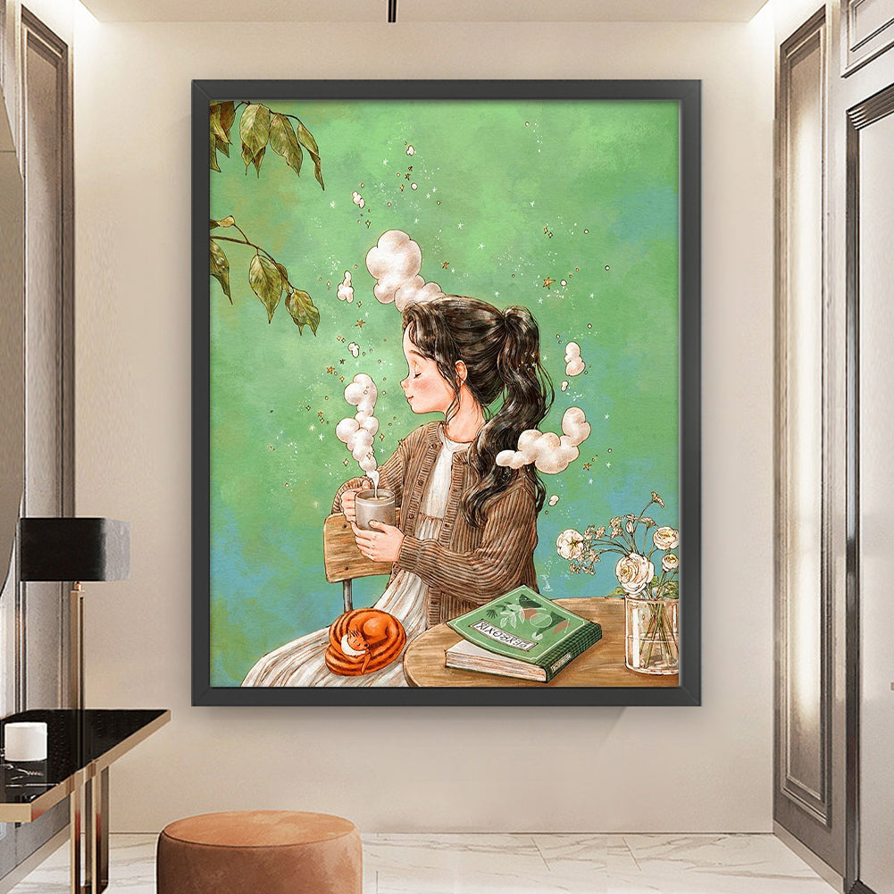 Cartoon Girl - 11CT Stamped Cross Stitch 50*60CM