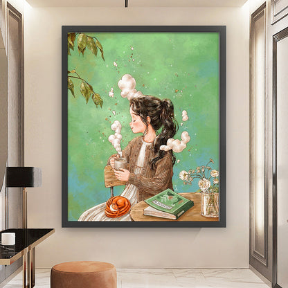Cartoon Girl - 11CT Stamped Cross Stitch 50*60CM