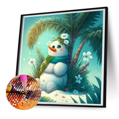 Snowman - Full Round Drill Diamond Painting 30*30CM