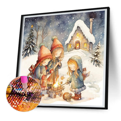 Outdoor Firelight - Full Round Drill Diamond Painting 30*30CM