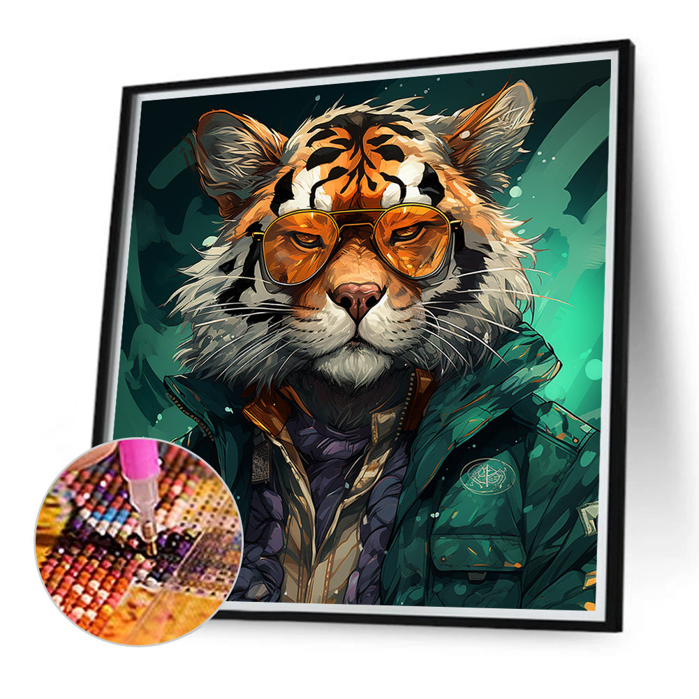 Anthropomorphic Tiger - Full Round Drill Diamond Painting 40*40CM