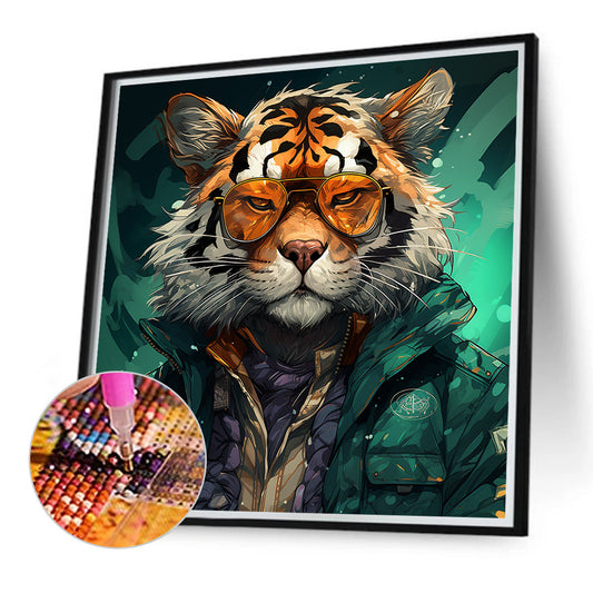 Anthropomorphic Tiger - Full Round Drill Diamond Painting 40*40CM