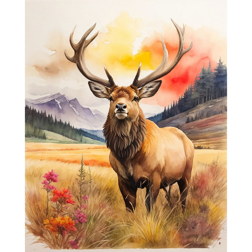 Elk - 11CT Stamped Cross Stitch 40*50CM