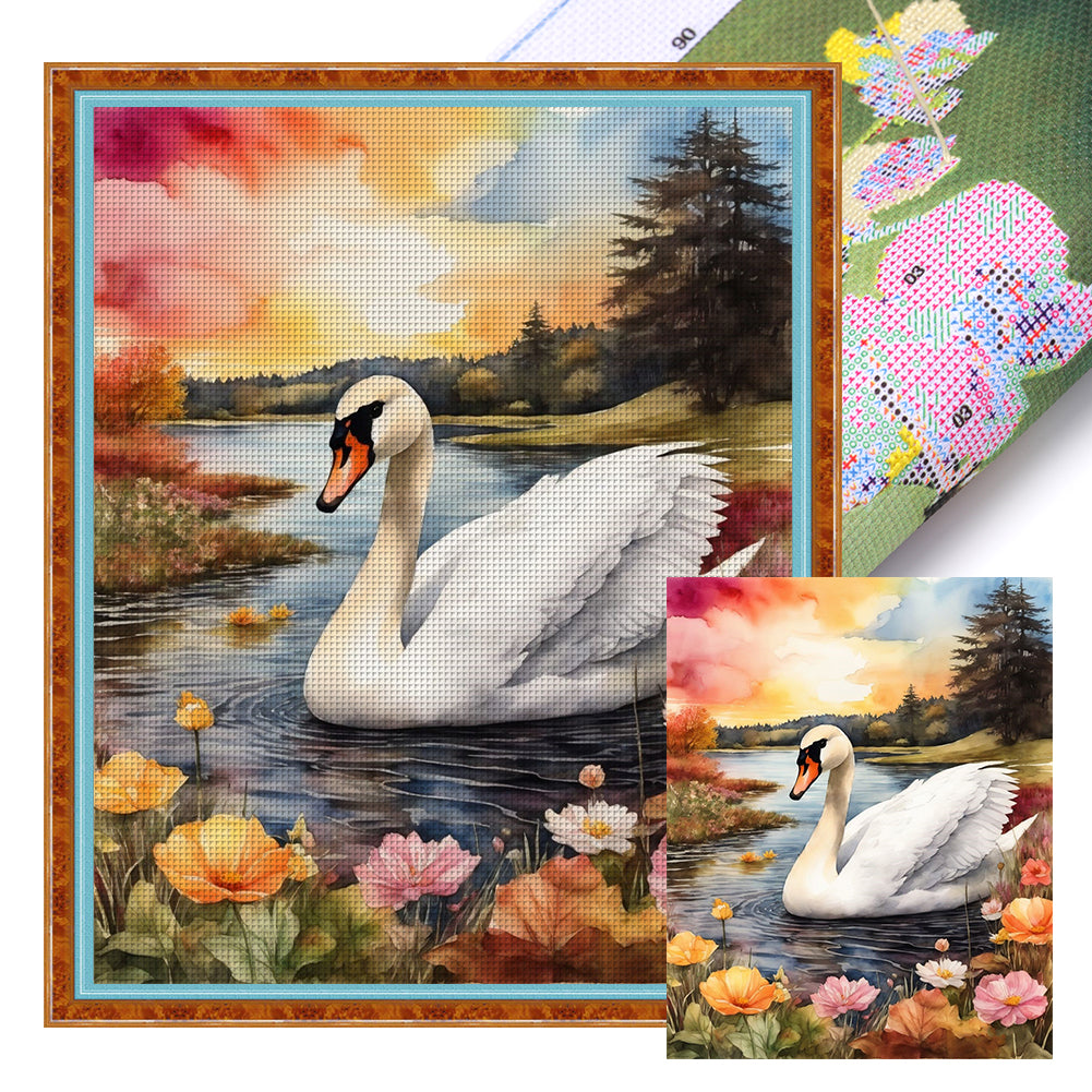 Swan - 11CT Stamped Cross Stitch 40*50CM