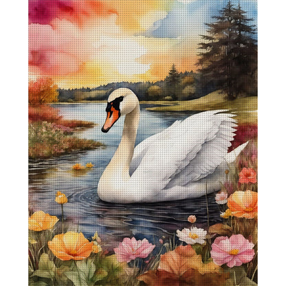 Swan - 11CT Stamped Cross Stitch 40*50CM