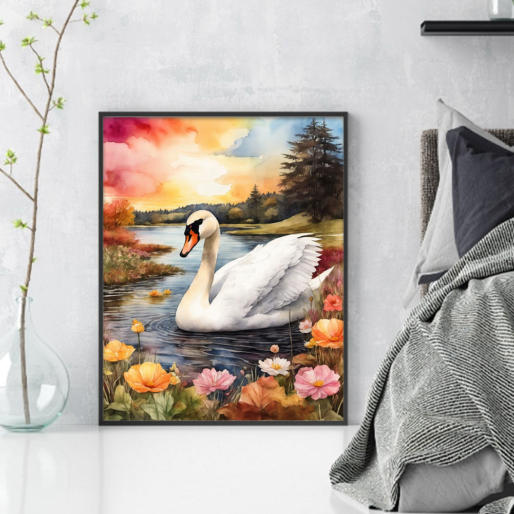 Swan - 11CT Stamped Cross Stitch 40*50CM