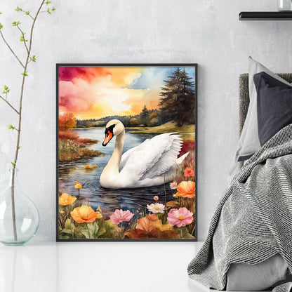 Swan - 11CT Stamped Cross Stitch 40*50CM