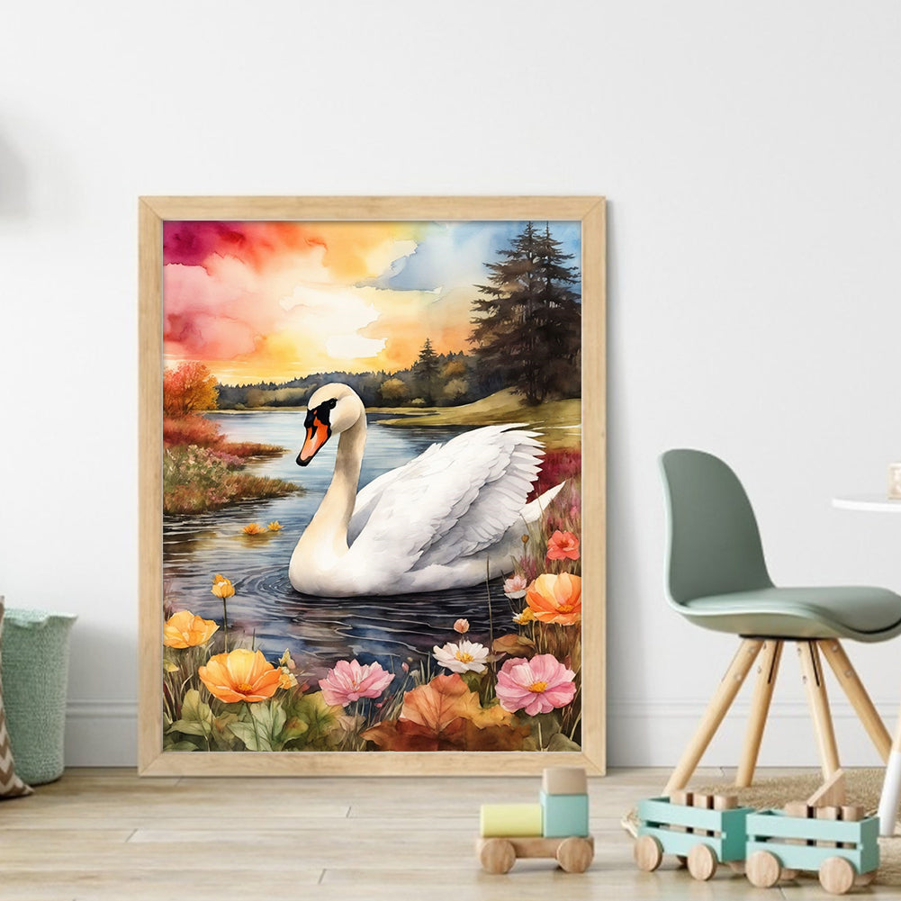 Swan - 11CT Stamped Cross Stitch 40*50CM