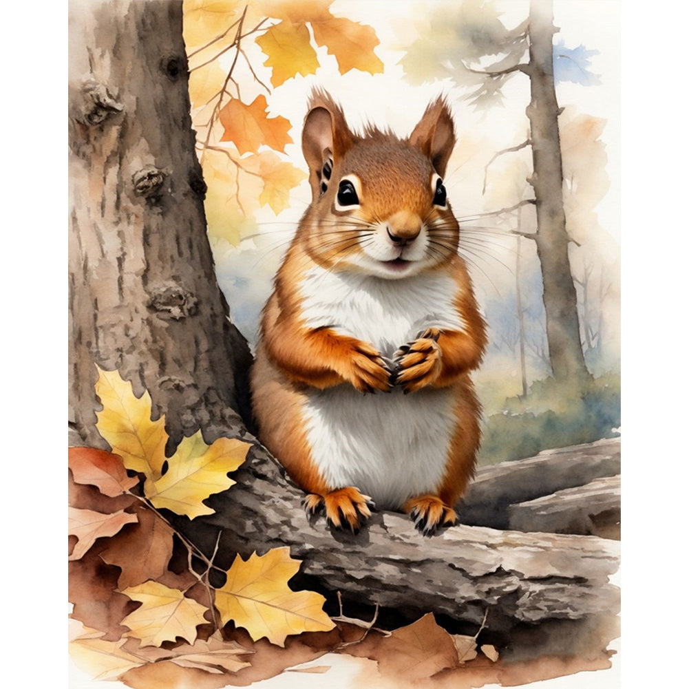 Squirrel - 11CT Stamped Cross Stitch 40*50CM