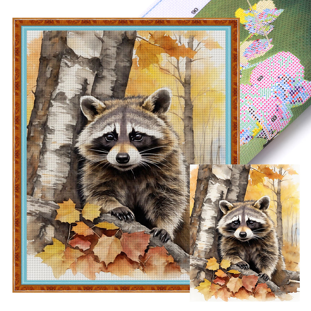 Raccoon - 11CT Stamped Cross Stitch 40*50CM