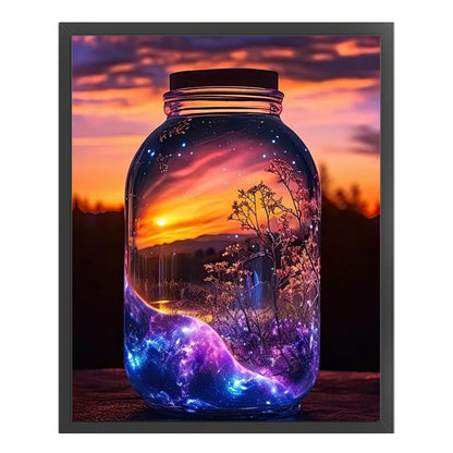 Fantasy Glass Bottle - 11CT Stamped Cross Stitch 35*45CM