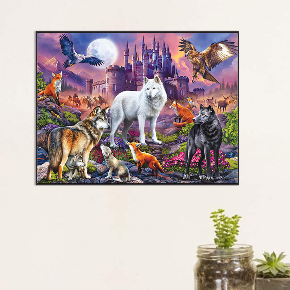 Beasts And Birds Of Prey - Full AB Square Drill Diamond Painting 60*45CM