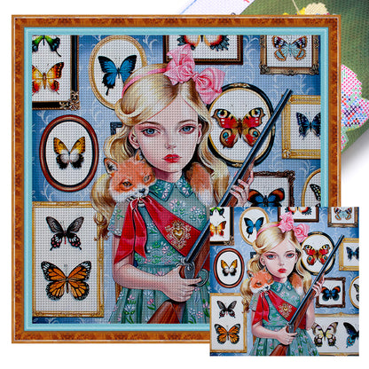 Girl - 11CT Stamped Cross Stitch 50*50CM