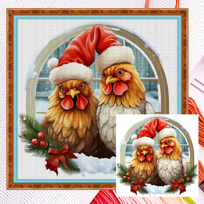 Christmas Rooster - 18CT Counted Cross Stitch 30*30CM