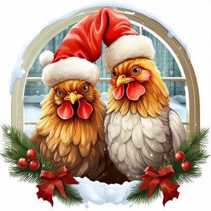 Christmas Rooster - 18CT Counted Cross Stitch 30*30CM