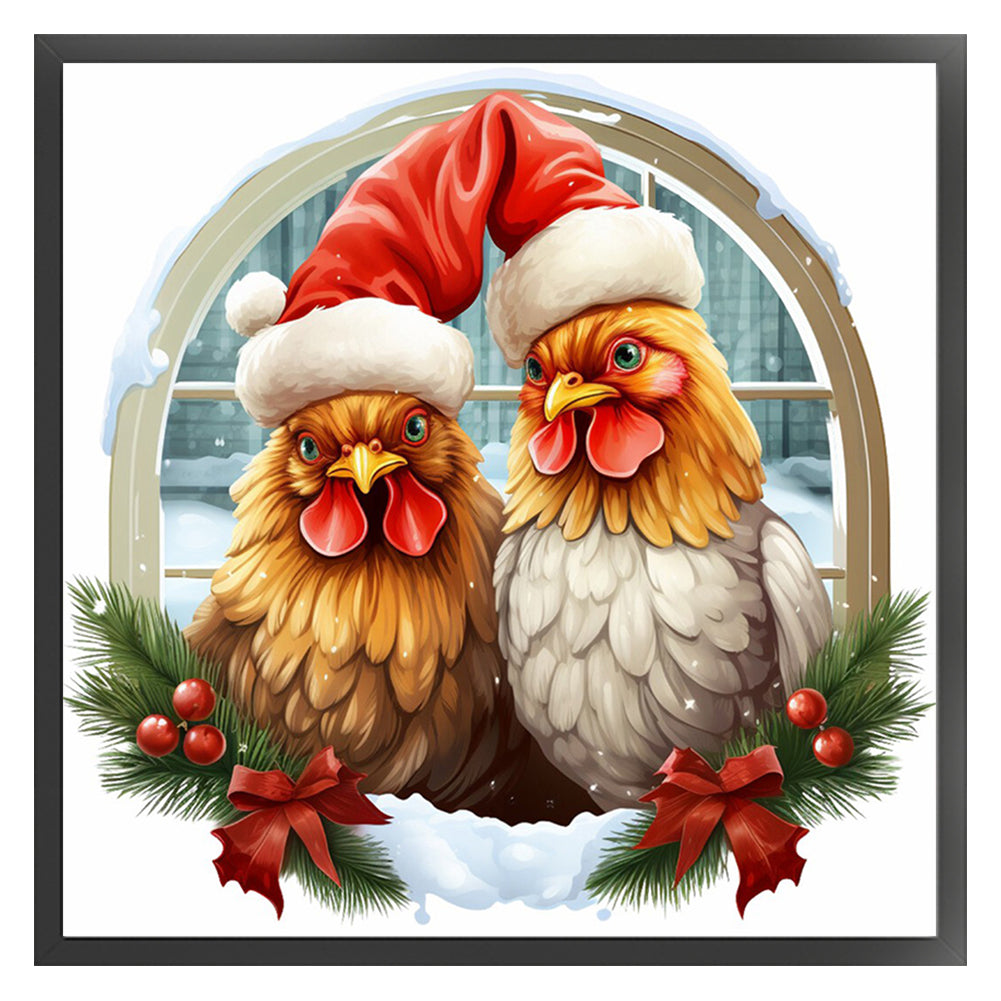 Christmas Rooster - 18CT Counted Cross Stitch 30*30CM