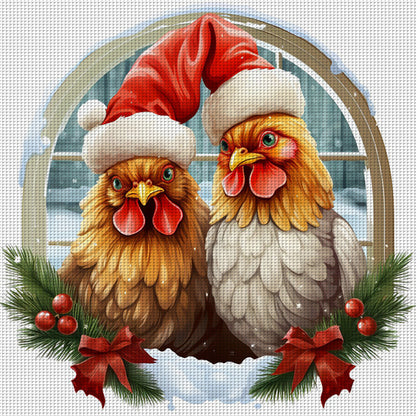 Christmas Rooster - 18CT Counted Cross Stitch 30*30CM