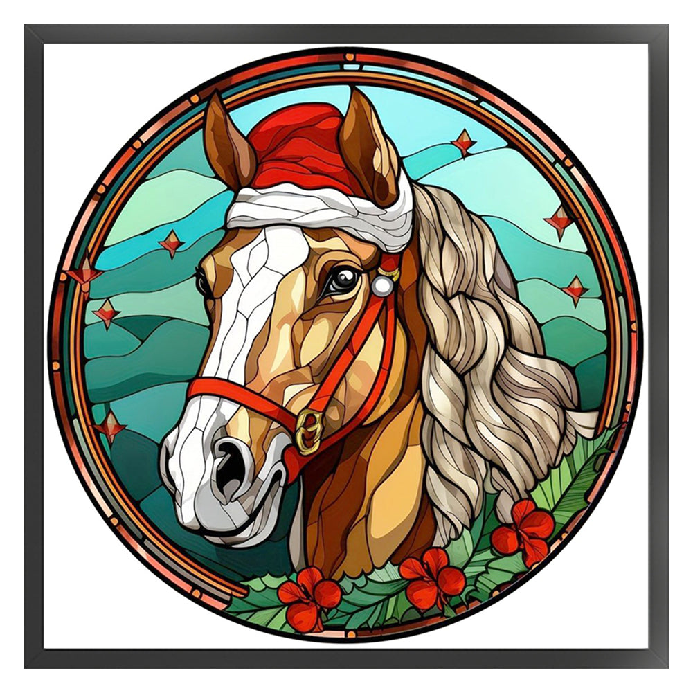 Christmas Horse - 18CT Stamped Cross Stitch 20*20CM