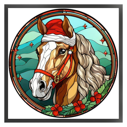 Christmas Horse - 18CT Stamped Cross Stitch 20*20CM