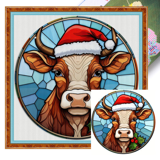 Christmas Yak - 18CT Stamped Cross Stitch 20*20CM